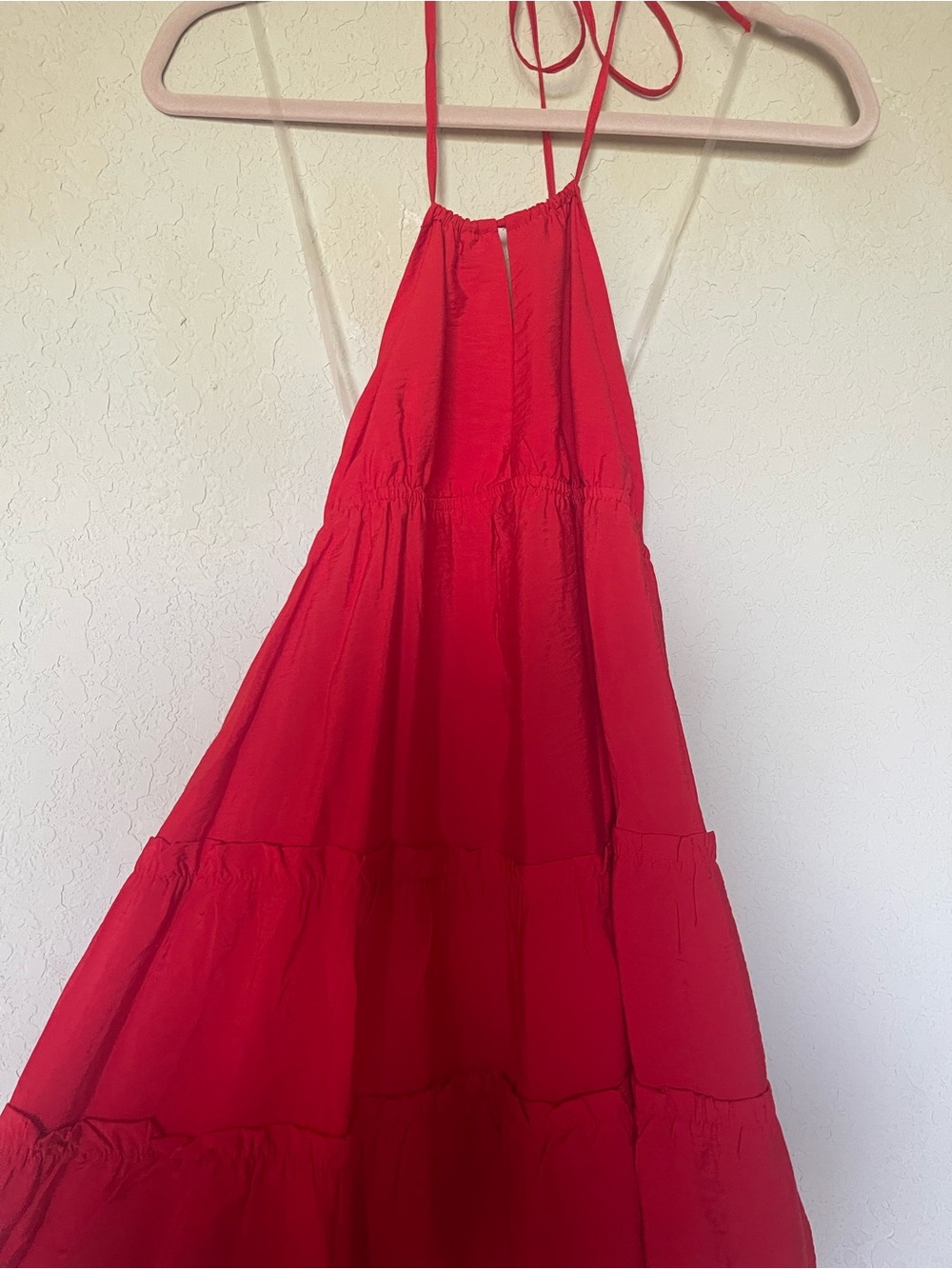 wild fable Red Tiered Halter Maxi Dress
